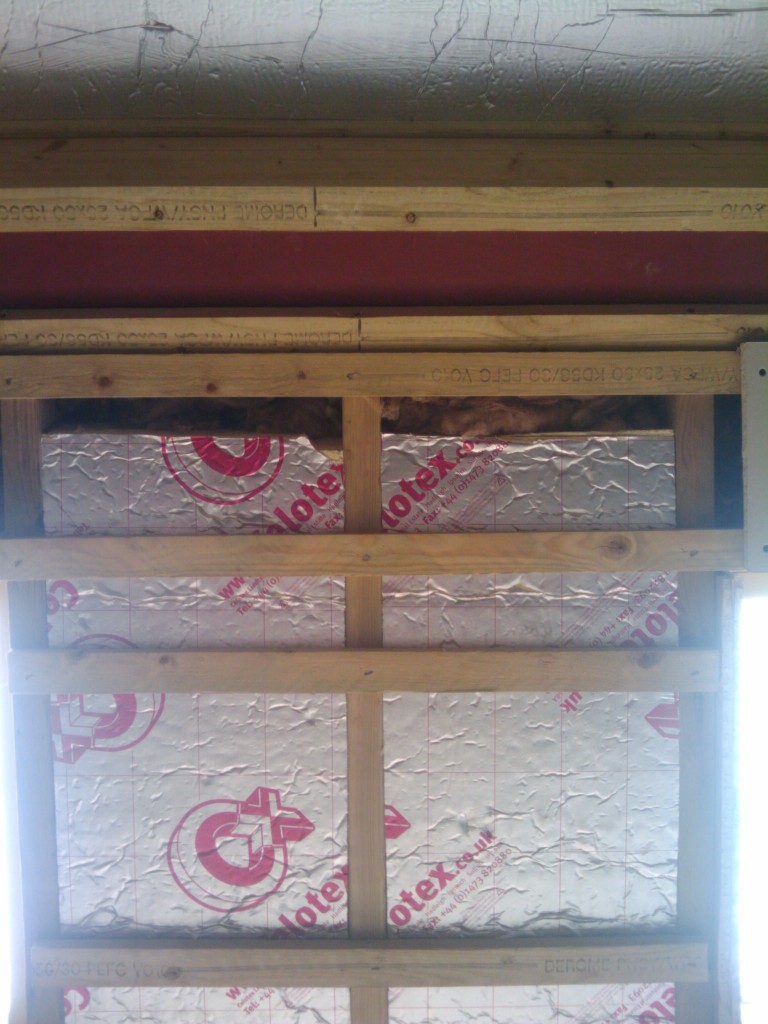 Insulation board in the rafters