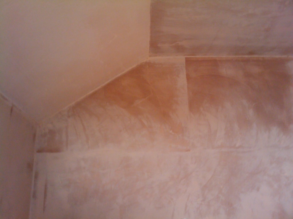 Corner of roof and wall plastered