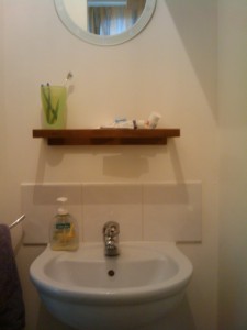 WC painted, new shelf put up.