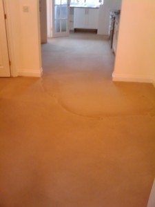 How the latex screed looks when it starts to dry out
