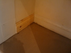 My own bit of handy work, adding a new bit of skirting board so we can seal the area around the dishwasher