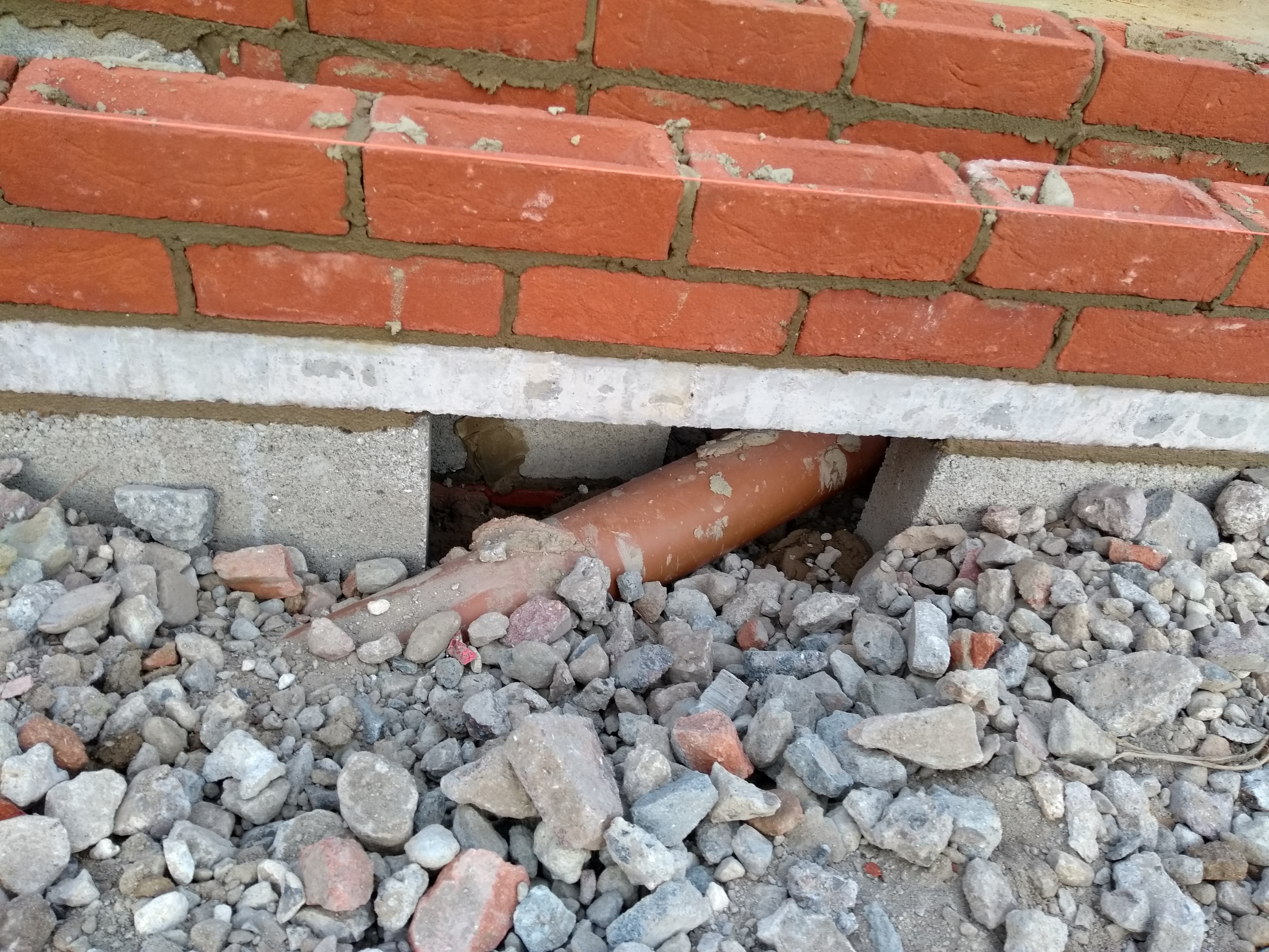 Soil vent pipe nicely protected