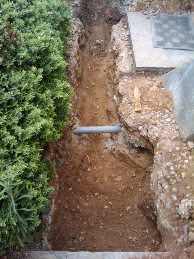 BT cables will run above the drainage