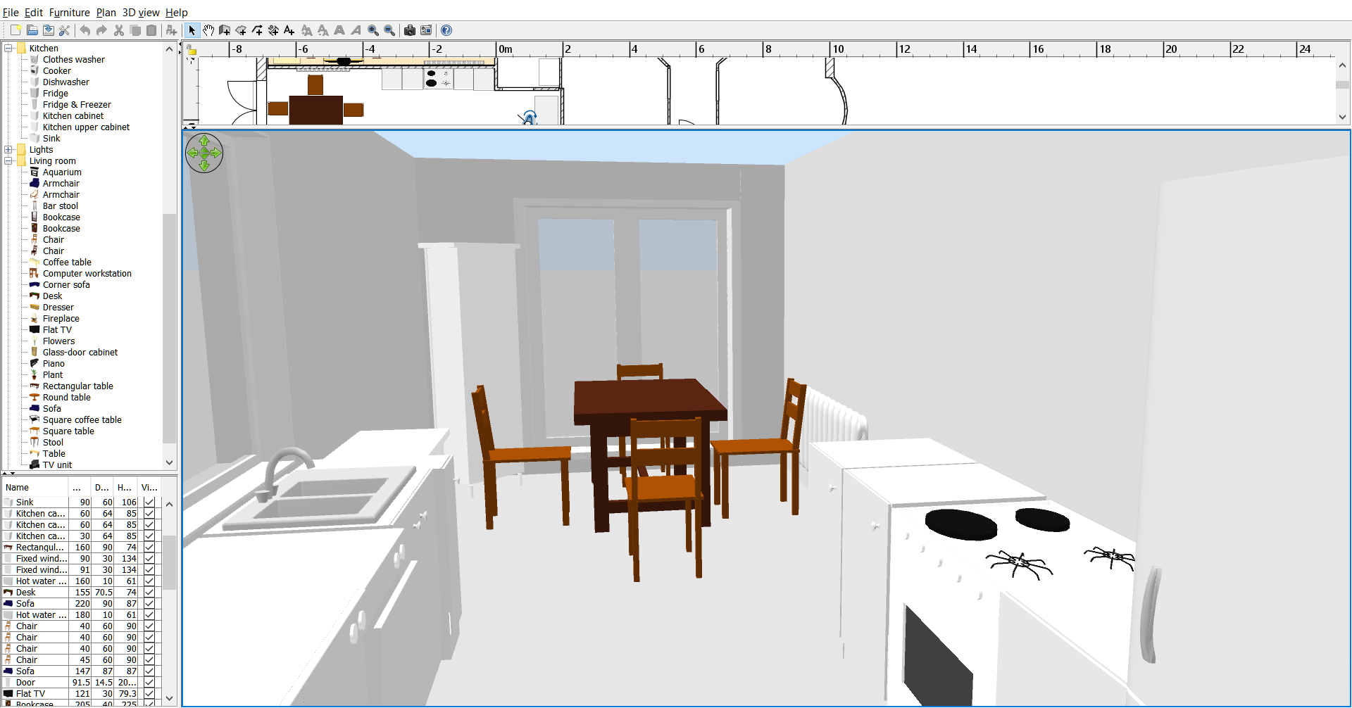 Sweet Home 3D plan - virtual kitchen